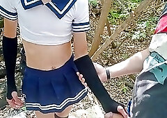 Femboy sucks Fox in public