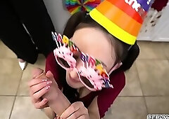 Melody and Tifa sucked Conor's cock to cheer him up