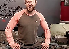 Hairy hunk uses toys on his dick and jerks off