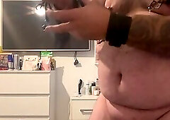 Extreme cock bondage with butt plug nipple clamps blindfold and cuffs