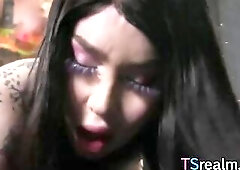 Angelina Please is a nice-looking shemale gal who enjoys doing anal with her breasty trans girlfriend Gracie Jane.