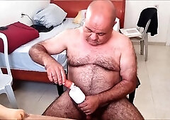 Hairy gay, amateur straight, bear masturbation