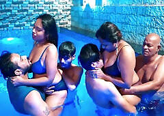 Gangbang Sex Is Full Entertainment In The Swimming Pool