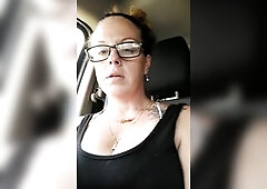 Cutie films up her own ebony minidress and teases with her pants in public whilst I'm driving