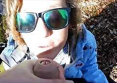 German Blonde Teens Forest Blowjob