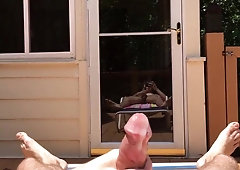 Cumming While Outside Tanning 2