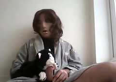 Female mask puppet masturbation