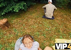 VIP4K. Her Idiot Boyfriend Throws a Fit - She Keeps Riding Anyway