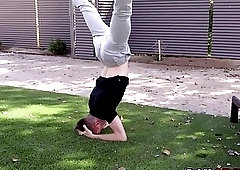 Sexy blonde works out an orgasm in the shower