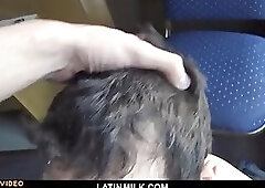 Latin twink gets to suck giant dick and fucked whit facial cumshot for cash