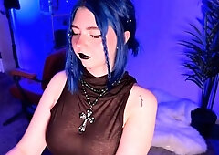 Brunette solo darling masturbating at home