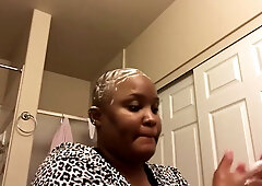 MILF at home, first time shaving her head smooth bald (BF request)