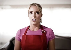 Pretty slutty blonde Candice Dare is trying intensive double penetration