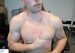 Blondie Magnificent Stud Shaking his Chest and Demonstrating off his Underarms !