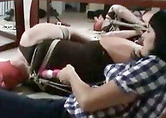 Hogtied Crossdresser with wife
