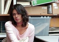 Cute youthfull Latina secretary gets a muddy facial