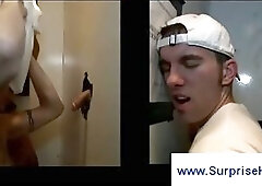 Gay works dudes dick with his mouth