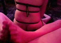 HAWT pup gives erotic foot job in 3SOME