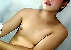 Teen ladyboy isn't shy about cumming online