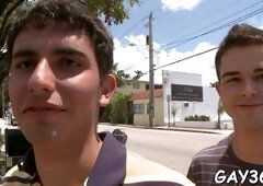 Hugecocked gay bounds on hard penis of his crazy boyfriend