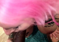 Big cock EXGF interracial busty geek coed blowjob