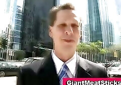 White guy in suit sucks dick