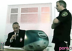 Perp with huge natural boobs rides cops