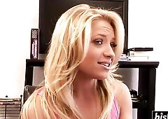 The golden-haired stunner got fucked by a ebony man from behind hard.