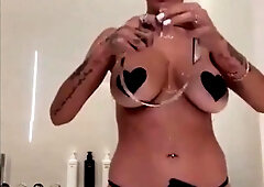 Mia Khalifa Tries On New Black Outfit With Her Tits Out