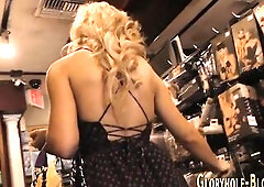 Mother I'd Like To Fuck sucks and bangs large ebony dong thru gloryhole for creampie