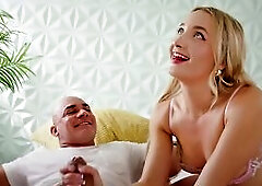 I discovered my stepson's girlfriend in nature's garb and tricked her into having sex with me, and my stepson joined in