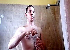 Gergely Molnar flaunts his soapy body and sexy butt