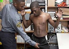 YoungPerps-Beefy Ebony Security Officer Ravages A Adorable Ebony Perp’s Slot