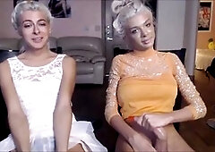 Blonde shemale vaping while receiving a deepthroat from her girlfriend Nicole Mancini