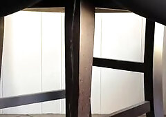 BBW Chair Humping in the Kitchen with Squirting and Pee in Ripped Leggings until Orgasm