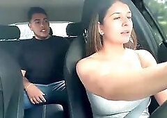 UBER Client Notices I'm Not Wearing A Bra And Masturbates From Behind