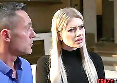 Big ass blonde MILF hardcore threesome anal sex with husband and therapist