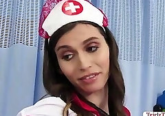Hot Nurse TBabe Korra DelRio rides and grinds on dudes big cock