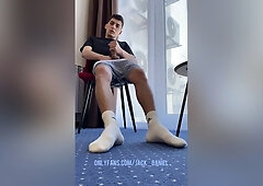 Hairy Legs White Socks Handjob
