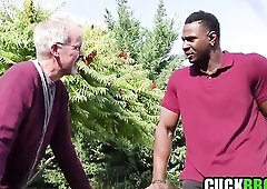 Old Chap Watching Sexy Wife Anal Screwed By Large Ebony Ramrod