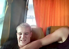 Deep throat from a stranger on the bus and a XXL cum-shot in a motel
