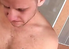 Hunk shoves huge cock into jock completely bareback and raw