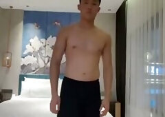 Asain twin straight plays his asshole with toys