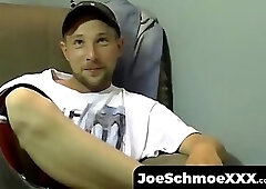 Amateur American blasts cum after solo stroking