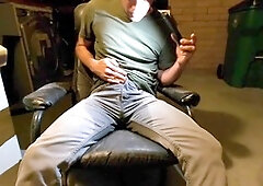 Getting off, man peeing, explosions