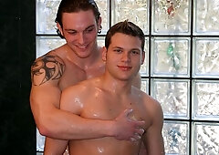 Samuel and Clark Kent having a nice time on the porch