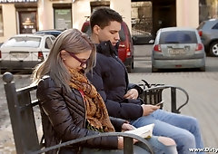 Shy teen in glasses Herda Wisky hooks up with barely known guy