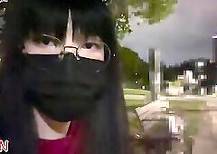 Remote control anal plug inserted anal, passers-by keep passing by, ejaculating in public!