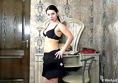 Tanita Masturbates Sitting By Her White Mirror