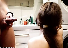 Pissing in the amateur gals throat until that babe begins gagging and then on her face and hair